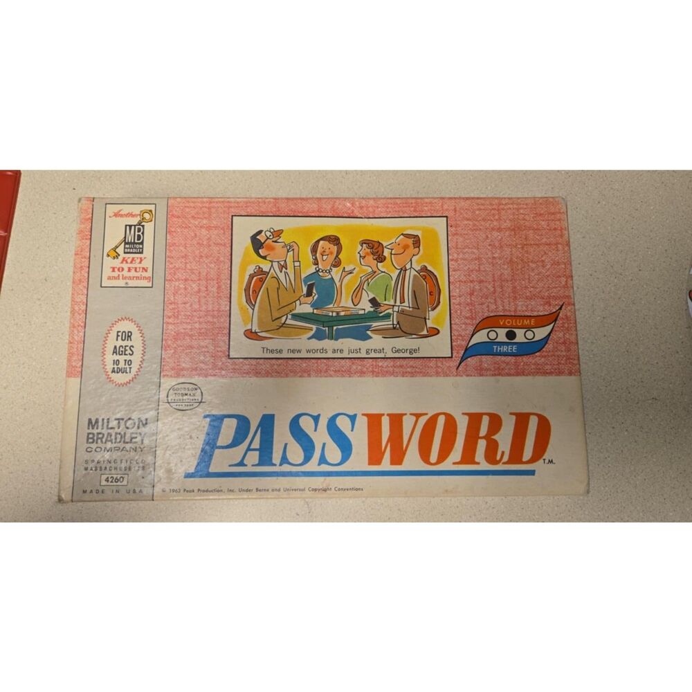 Milton Bradley Volume 2 1962 Password Vintage Family Game Complete